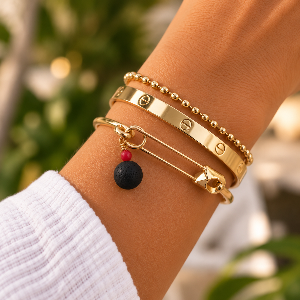 Cuban Azabache Pin Bracelet