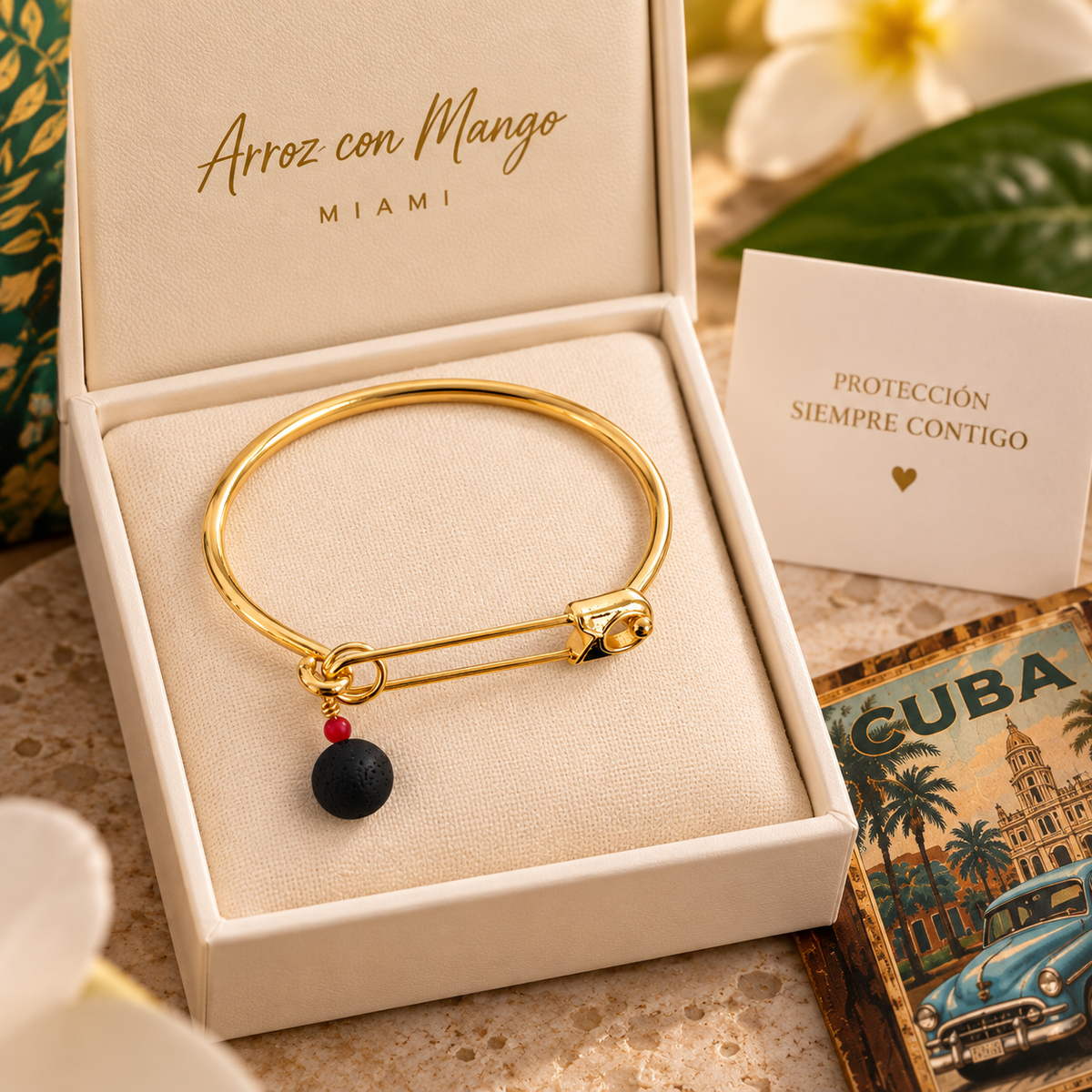 Cuban Azabache Pin Bracelet
