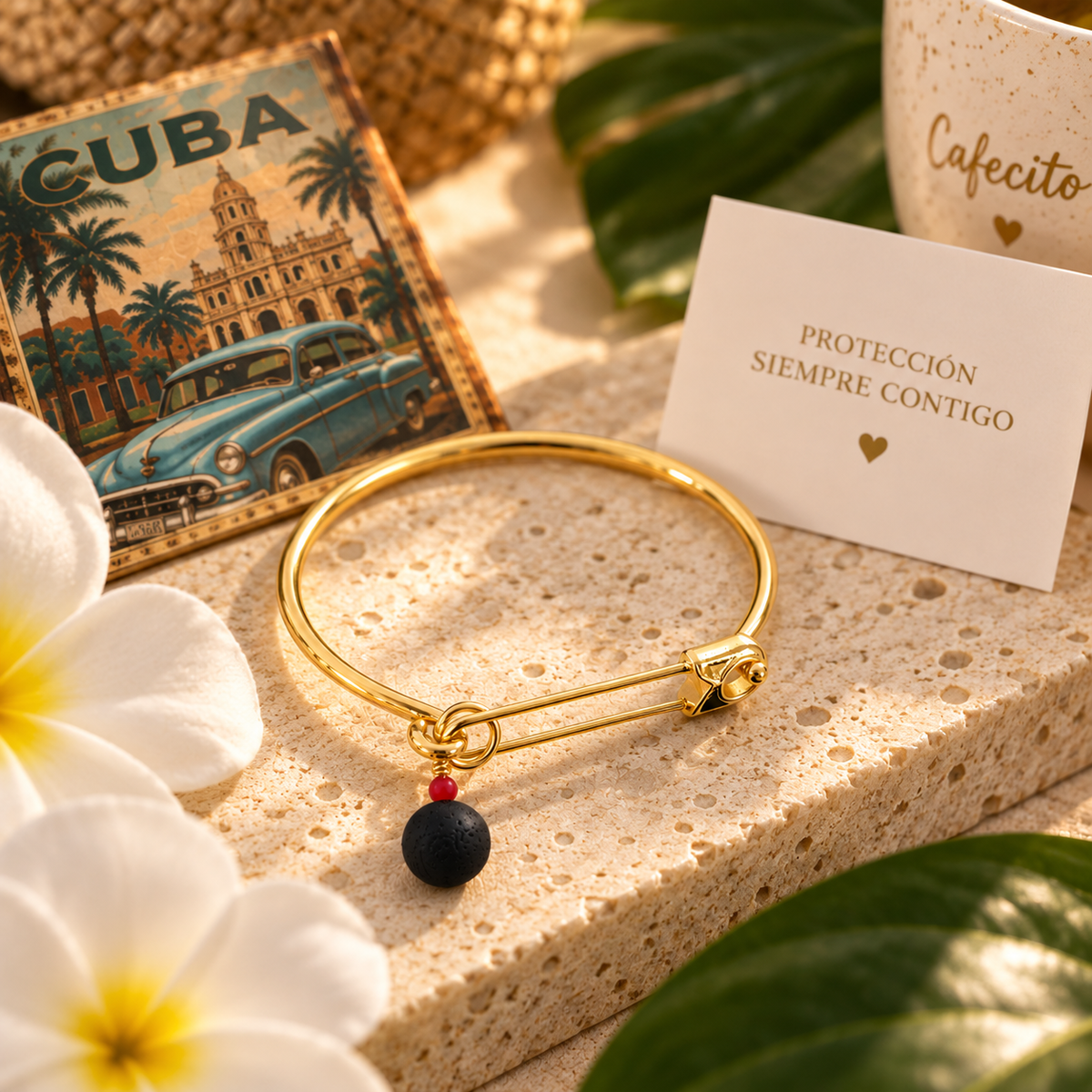 Cuban Azabache Pin Bracelet