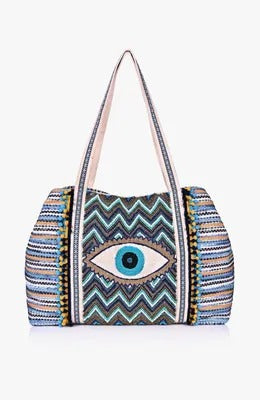 Blue Evil Eye Tote