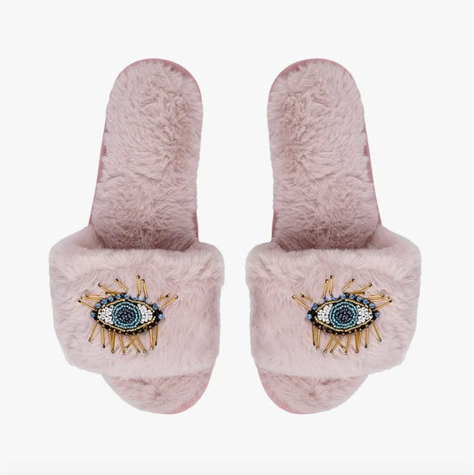 Beaded Evil Eye Slippers
