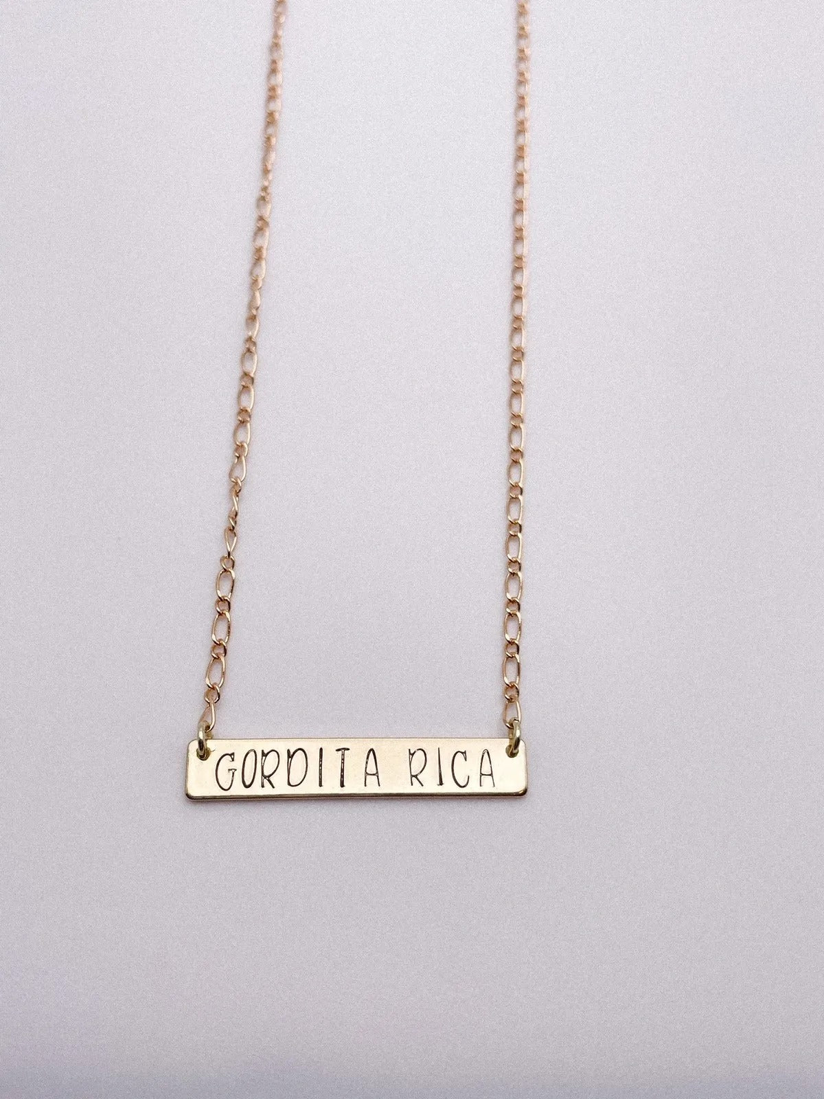 Gordita Rica Name Bar Necklace