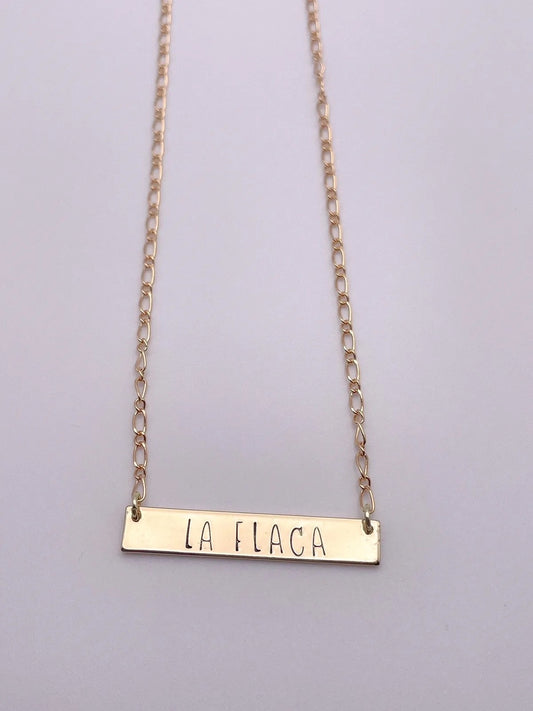 La Flaca Name Bar Necklace