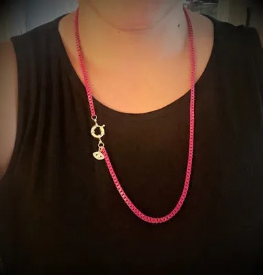 Neon Evil Eye Box Chain Necklace