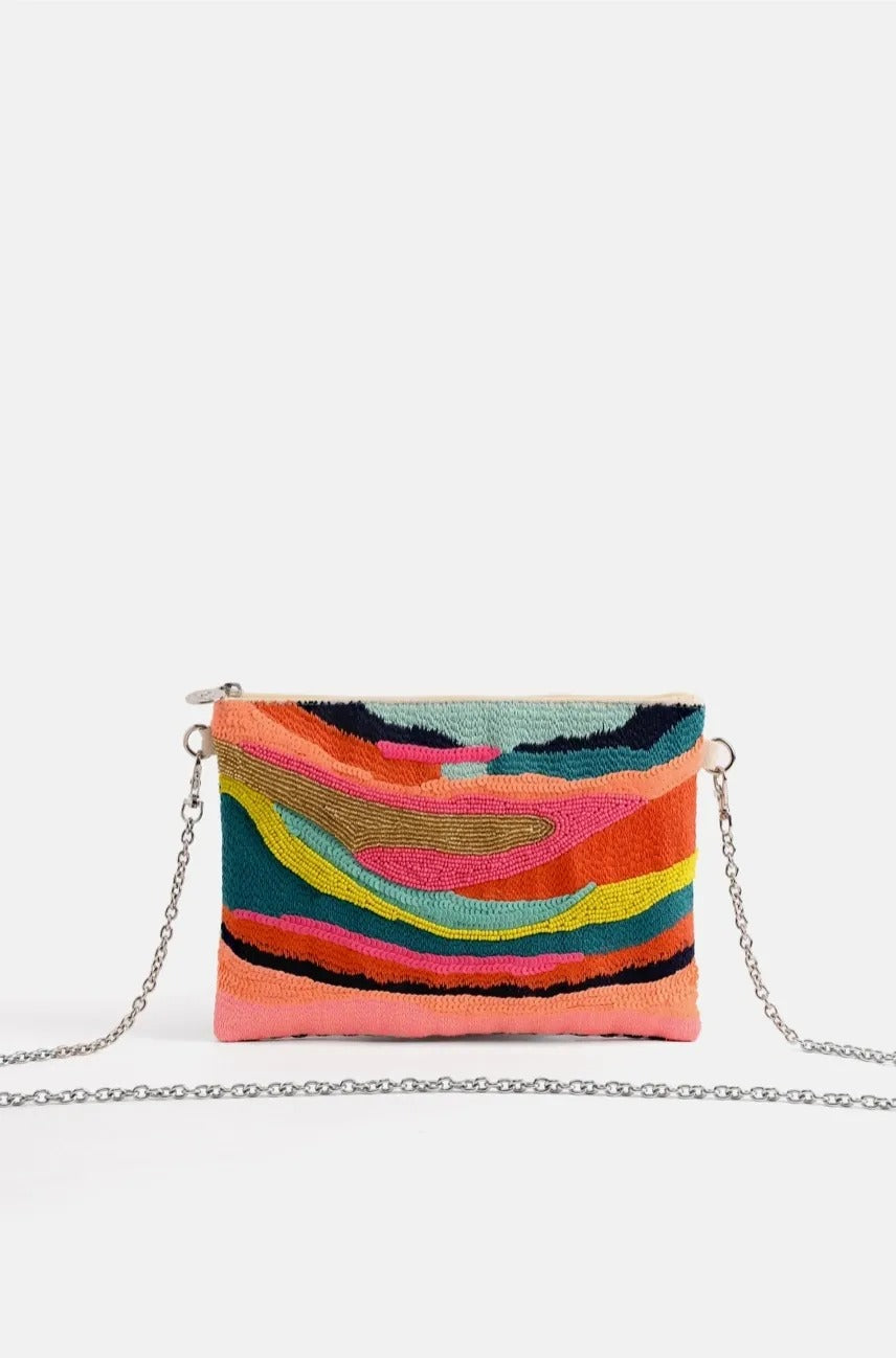 Daphne Embellished Neon Clutch