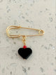 Cuban Azabache Heart Pin