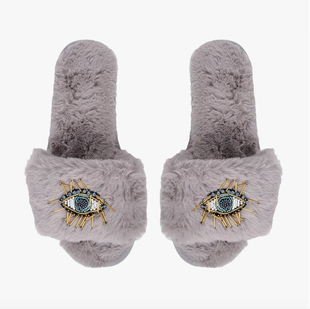 Beaded Evil Eye Slippers